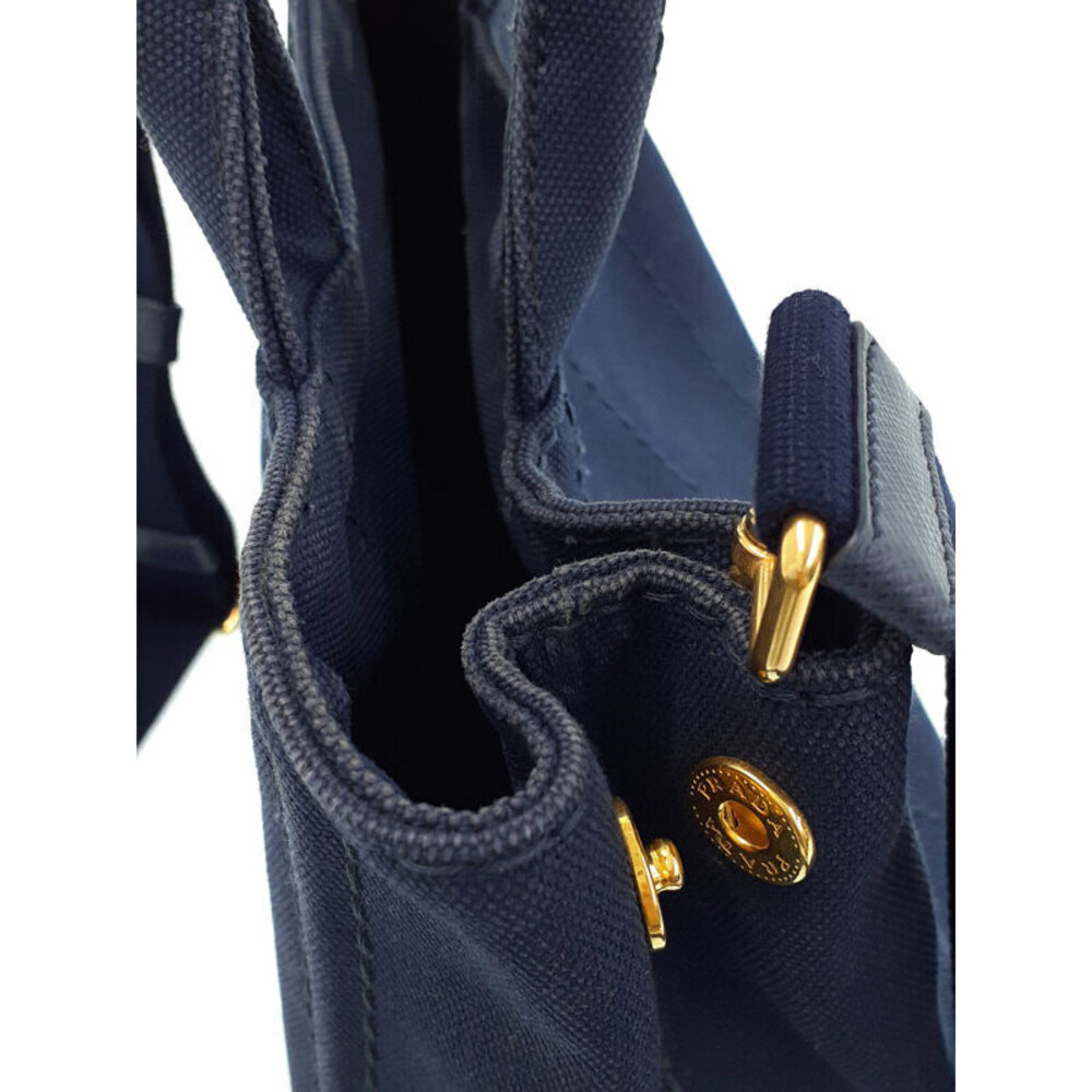 Prada 2way Tote handbag Denim top handles Canapa canvas Blue - Picture 7 of 9